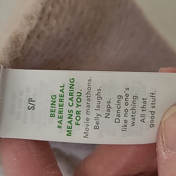 Aerie Soft Beige/Creamy Tan Oversized Ribbed Sweater size Small - Picture 7 of 10